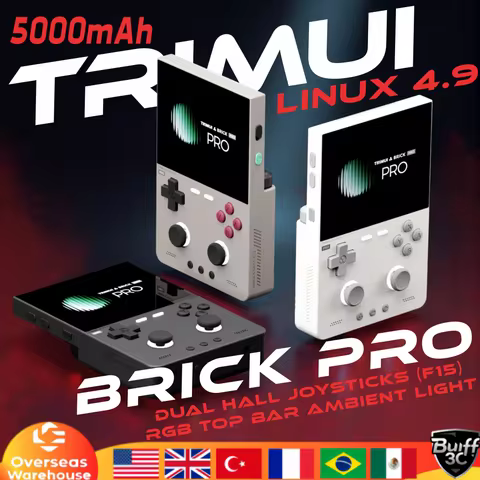 TRIMUI BRICK PRO Handheld Game Console 3.95'' IPS Screen RGB Top Light Dual Hall Joysticks A133P Lin