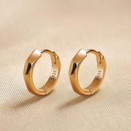 Lettering Earrings Female Golden Hoop Earrings High-End Earrings Plain Hoop Earrings Classy Earrings