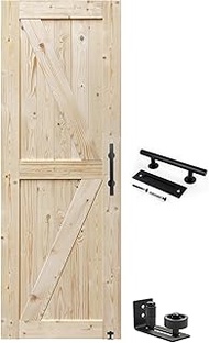 S&Z TOPHAND 30 in. x 84 in. Barn Door, 20/24/28/30/32/36/38/40/42/46in Unfinished British Brace Barn