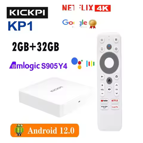KICKPI KP1 TV Box 2GB 32GB BT5.0 Gogle Netfix Certified Android 11 TV BOX Amlogic S905Y4 2.4G&5G Dua