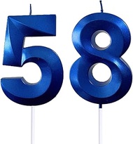 2.76" 58th 85th Number Candles Birthday Gifts for Women Men Birthday Decorations Birthday Candles Nu