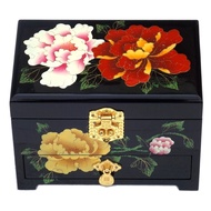 Township Shu Luxury Wedding Keepsake Box Wooden Vintage Style Jewelry Case with Lock Stainless Steel