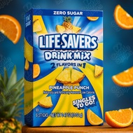 LIFESAVERS ZERO SUGAR PINEAPPLE PUNCH DRINK MIX 6 PACKETS 0.47OZ LOW CAL POWDER USA