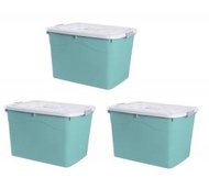 文記 - (3個組合)家居儲物箱加厚收納箱膠箱(綠色8828 x3) #(MAN)