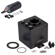 Universal 2L Aluminium Oil Catch Tank/Fuel Cell/Fuel Surge Tank/Fuel Can with 044 Fuel Pump BLACK