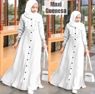 Gamis Remaja Kasual Busui Polos Tangan Karet Tali Pinggang Bahan Moscrepe Warna Abu BW Kuning Putih 