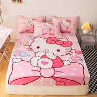 Hello Kitty Bedsheet Cute Cartoon Fittedsheet Bedsheet Mattress Protector Single Size