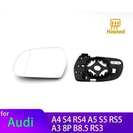 Left Right Wing Mirror Glass Heated Driver Passenger Side For Audi A4 S4 RS4 B8.5 2011-16,  A5 S5 RS