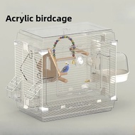 Transparent Acrylic Birdcage Cage Portable Parrot Carrier Large Viewing Cage Villas Budgie Parrot Ca