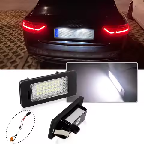 2PCS Canbus Error Free LED License Plate Light white 12v for Audi A1 A3 / A4 S4 B8/ A5 S5 8T / A6 C7