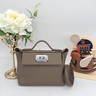 Hermes mini 2424 CK18 大象灰銀扣