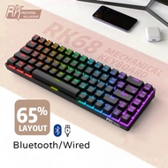 RK68(RK855)/RK61 Pro 65% Bluetooth RGB Hot Swappable Mechanical Gaming Keyboard Compact 68 Keys Wireless Gamer Keyboard