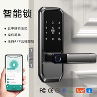 Household Indoor Room Door Wooden Door Smart Door Lock Graffiti Fingerprint Lock Remote Unlock Combi
