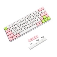 [YMDK/Stocks] Keycap 60% 64 Key ANSI Dye Sub Pink White Gray White Keyset PBT Keycaps For MX Switches Mechanical Keyboard GK64 GK64X GK64XS Gaming Keyboards Wireless（Only  Keycap）
