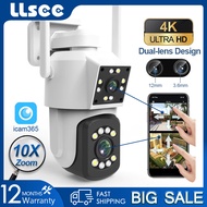 LLSEE icam365 กล้องวงจรปิด wifi กล้องวงจรปิด 360 wifi PTZ กล้องวงจรปิดกลางแจ้ง 4K 8MP 10X ซูม สองทางอินเตอร์คอม สีเต็มรูปแบบ กันน้ำ