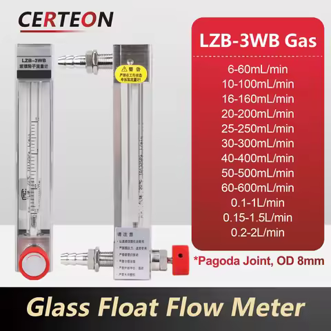 Glass Tube Rotameter LZB-3WB Flow Meter for Oxygen Air Nitrogen Gas High Precision Industrial Flow M