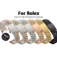 For Rolex 13/17/18/19/20/21/22mm Solid Stainless Steel Watchband Curved End Bracelet Replacement Wat