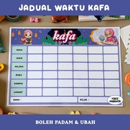 KAFA Jadual Waktu Kelas Boleh Padam Ubah Laminate Saiz A4