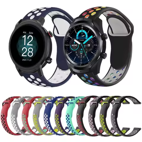 Rainbow Silicone Strap For TicWatch Pro 3 ProX GTX Sport Waterproof Bands For Ticwatch E3 E 2 S2 Bra