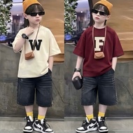 Street Style Boys Set W F T-shirt Personality Jeans Size 17-45Kg