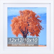 12x12 Picture Frame White, Solid Wood Diamond Art Painting Frames 30x30cm, Display Pictures 10x10 wi