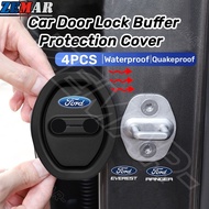 4Pcs Ford Silicone Car Door Lock Protection Cover Door Lock Shock Absorber Silent Accessories Car Ac