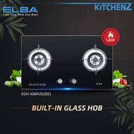 KitchenZ Sabah Elba 5.0kW Tempered Glass 2 Burner Built-in Hob + Cooker Hood EH-Q9327ST(BK)-SBH ( Co