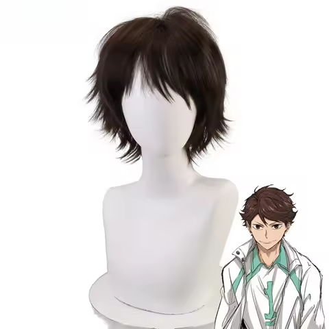 Japanese Anime "Haikyuu!!" And Iijima Tetsu's Anti-curl Li Xiaolang Brown Hair High-temperature Silk