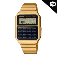 [Watchspree] Casio Digital Vintage Dual Time Calculator Watch CA500WEG-1A CA-500WEG-1A