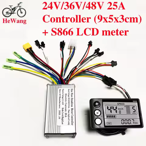 24V 36V 48V 350W 500W 25A Brushless motor Sine Wave Controller (9x5x3cm) with S866 LCD instrument ki