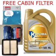 HONDA INSIGHT, JAZZ HYBRID AIR FILTER + OIL FILTER + KOYOMA 5W40 FULLY SYNTHETIC ENGINE OIL