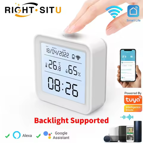 Tuya WIFI Temperature Humidity Sensor Hygrometer Thermometer Smart Home Backlight Smart Life Support