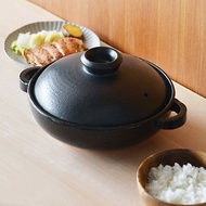 日本FORMLADY 日製萬古燒淺型雙耳燉煮土鍋-1.5L