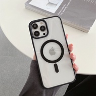 Shockproof Case for iPhone 11 12 13 14 Pro Max XR 7 8 Plus X XS Color Clear Acrylic Magsafe Magnetic Wireless Charging Case