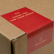 ❣️พร้อมส่ง❣️【50ดวง/แพ็ค】สติ๊กเกอร์ขอบคุณ Thank you stickers ขนาด 10*5 ซม.