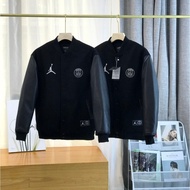 [Air Jor * dan] Big Paris Saint-Germain Long Clip Joint Style Woolen Cotton Baseball Jacket AJ Jacke