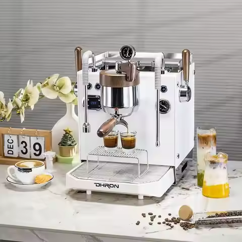 DR7109 Stepless Variable Pressure Lever Espresso Machine - Semi-Automatic Coffee Maker for Home Kitc