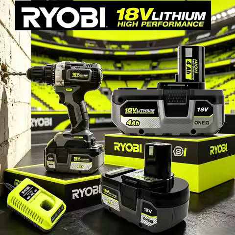 8.0Ah For RYOBI High-Permance Tools Lithium Battery 18V Memory Effect Low self Discharge,Suitable Co