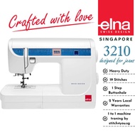 (2Yrs Warranty, 1 to 1Training) Elna 3210J Heavy Duty Sewing Machine, capable to sew up to PVC,(Desi