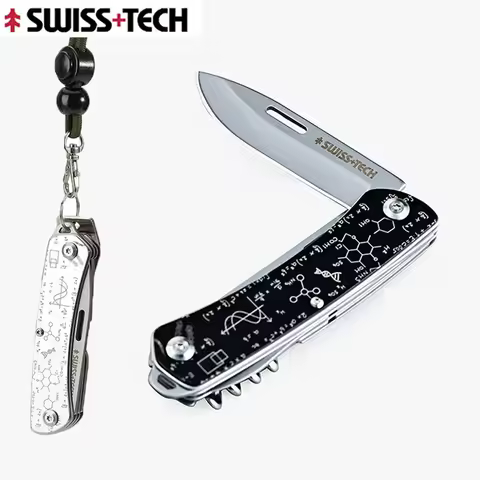 SWISS TECH 9 in 1 Multifunctional Tools Folding Knife Portable Tools Wine Tools Outdoor Hiking Campi