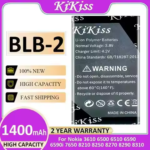 Mobile Phone Battery Blb-2 1400Mah For Nokia 3610 6500 6510 6590 6590I 7650 8210 8250 8270 8290 8310