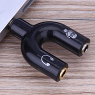 3.5mm Splitter Stereo U-shape Earphone Connector Audio Mic Jack For Mobile Phone Tablet PC MP3 MP4 P