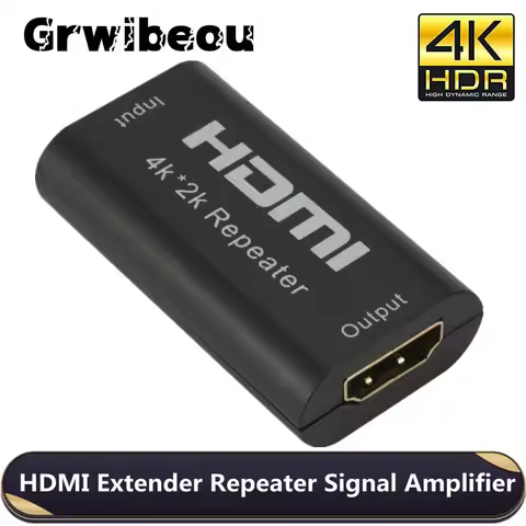 Grwibeou Mini 4K*2K HDMI Extender Repeater 3D HDMI Adapter Signal Amplifier Booster 4.95Gbps Over Si
