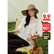 GIORDANO Women Shirt Non-Elastic Shirt Woven Fabric Shirt 18346804