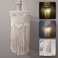 RIN9353 Warm White Bohemian Style Bedroom Decoration Living Room Lampshade Lighting Accessory Pendant Light Shade Hand-Woven Lampshade Woven Lampshade Lamp Cover Lamp Shade
