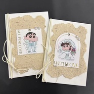 Original Vow Card Wedding Niche High-end Crayon Shin-chan Vow Speech Book Declaration Book Cartoon W