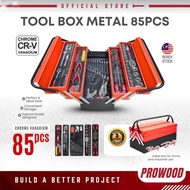 PRODIY 85PCS Metal Tool Box Set Tool Box Heavy Duty Spanar Set Impact Socket Cordless Drill Rachet S