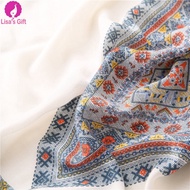 Women cotton shawl retro ethnic pattern printed wideshawl muslim fashion headwrap instant hijabs lady bawal viscose taseel scarf