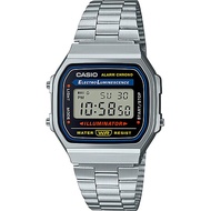 Casio Digital นาฬิกาข้อมือผู้หญิง สีเงิน สายสแตนเลส รุ่น A168WA-1 ของแท้ ประกัน CMG