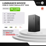 IDEALTECH LUMINANCE NOVICE INTEL GAMING PC ( INTEL CORE I5 / NVIDIA RTX3050 6GB / 8GB RAM / 500GB SS